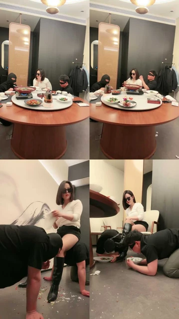 【辣吃多的辣姐s】餐厅双狗伺候