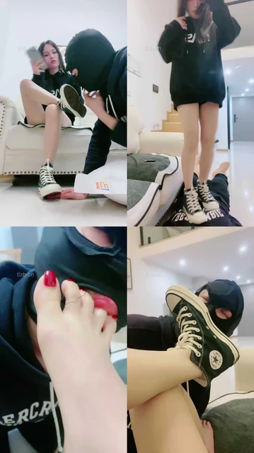 【甜一】高帮帆布鞋踩踏/吃口水/舔脏鞋/裸足插嘴