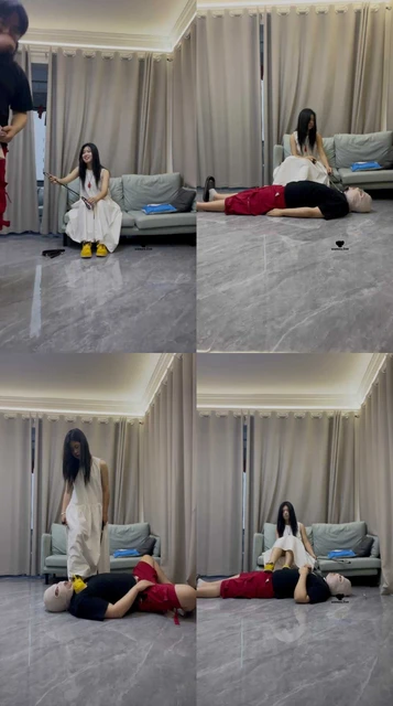 【素人挖掘机】黄色运动鞋白棉袜气味辱/鞭打羞辱