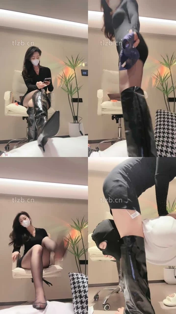 【禾未】长靴黑丝高跟诱惑调脚垫