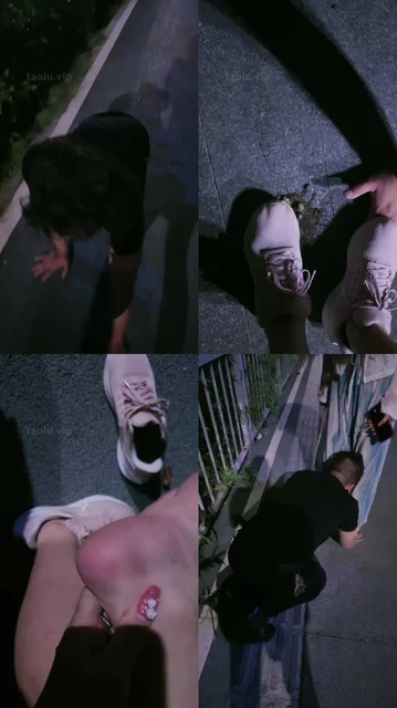 【滔滔】素人S粉鞋黑船袜户外闻舔