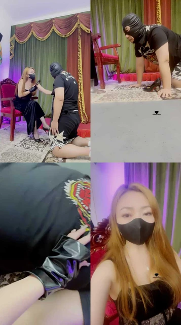 【魔鬼天使】高跟黑丝美腿虐/大量圣水/闻鞋吃丝袜【双视角版】