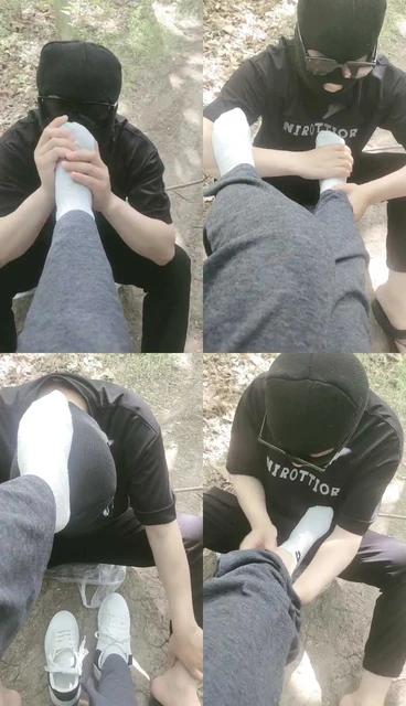 【晓陌】户外闻运动后的白棉袜【完整版】