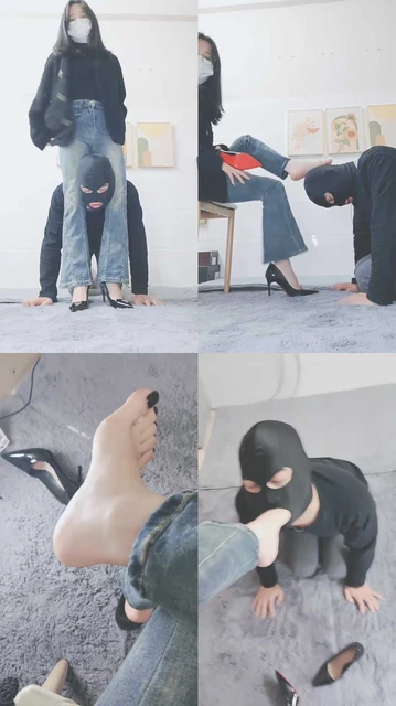 【灵竹】腿绞胯下辱/鞋脚抽耳光/高跟裸足恋足舔