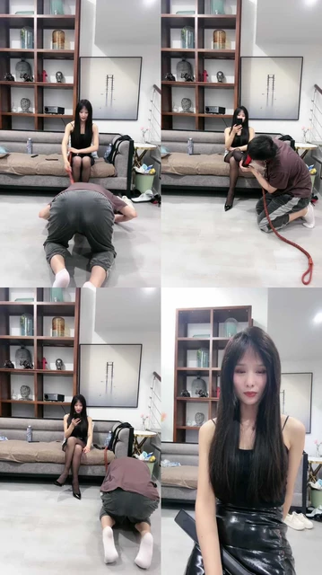 【文希】狗链遛狗/黑丝高跟美腿虐/转胯/抽耳光