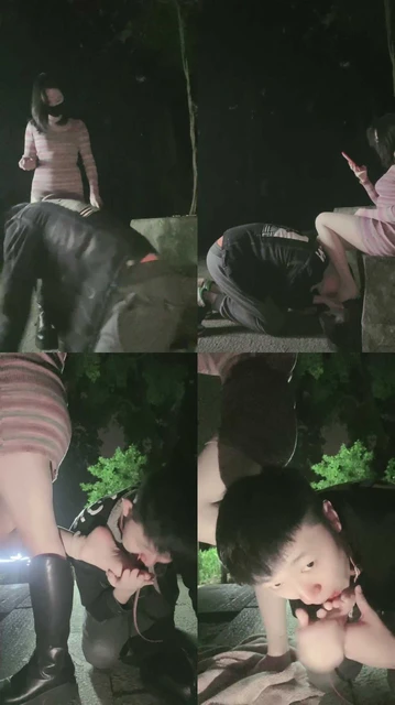 【强抚】户外-野外公园让狗舔jio