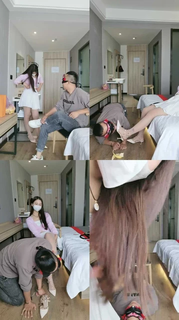 【露可】反差素人调-踩踏喂食/转胯深喉/喂口水