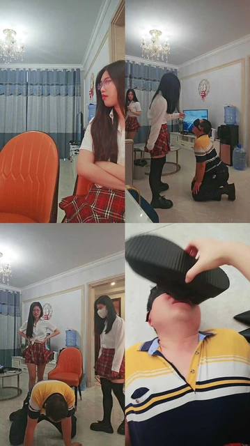 【嘉妮S】钻夸吃烟头双人全体踩踏踩头，耳光