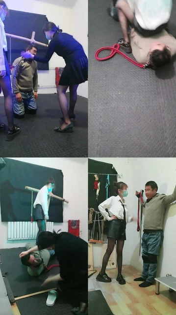 【疼痛挨打狗】两女王耳光，拖鞋耳光