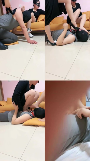 【芳姐s】贱狗清理双女主胜鞋底，胜鞋底喂食