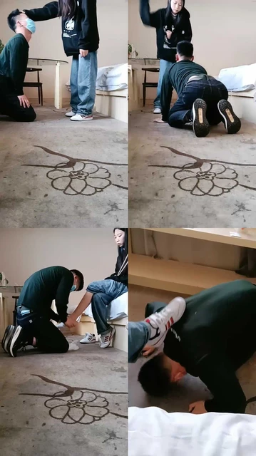 【小妍S】学生S-藤条抽/鞋抽耳光/磕头求饶