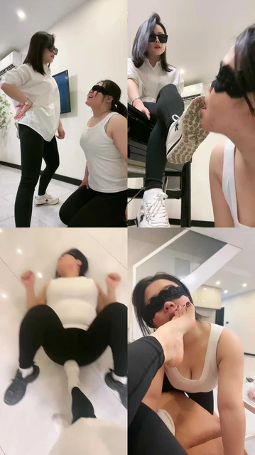 【辣姐】口水吐满脸/舔脏鞋底/运动鞋棉袜舔