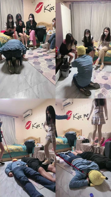 【金桔小主】学生素人精彩调-4S运动鞋全体重踩踏/遛狗/耳光鞭打