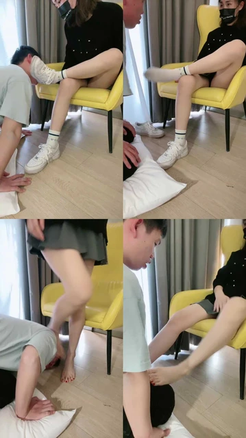 【晨希】脏小白鞋白袜臭脚辱狗