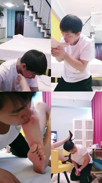 【樱诺】抖M男友闻白袜脚/捆绑踩踏/裸足插嘴/转胯