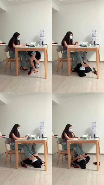 【御妍】素人S-原味短丝桌底伺候【四视角版】