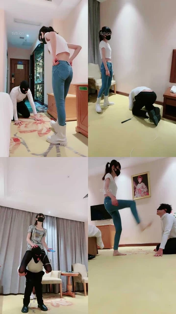 【美娜格格】痛苦教训-白靴跺头/踢踹/耳光/腿绞窒息/深喉/鞭打
