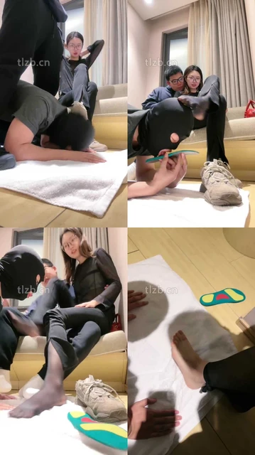 【Jenn】情侣主亲热羞辱绿帽-舔鞋底/踩踏/黑丝脚插嘴