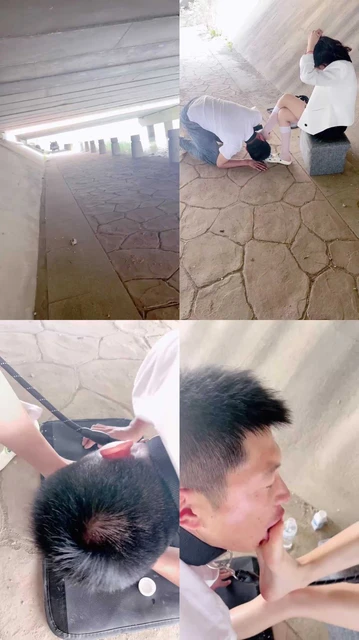 【尤黎】户外-白丝诱惑/叼拖鞋/吃白丝袜/裸足喂酸奶