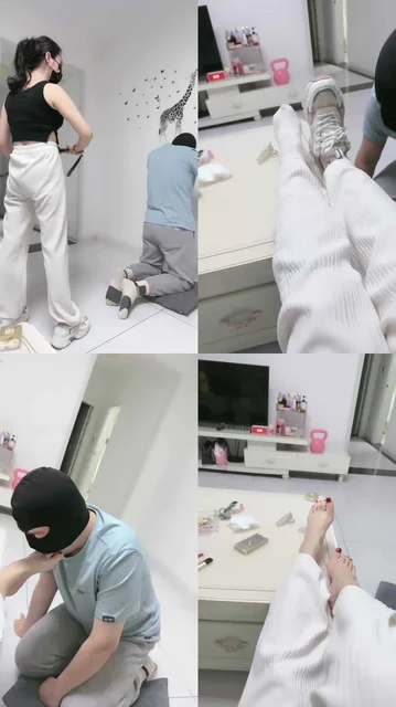 【蜜糖情侣】闻舔运动鞋白袜/重度鞭打