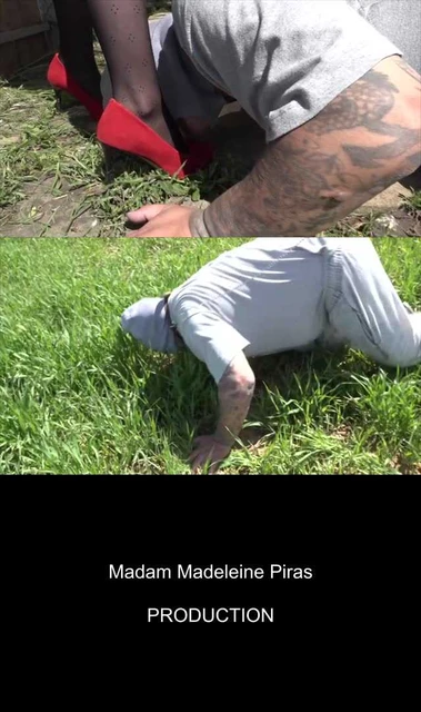 【欧美女王】Madeleine女神户外臭丝袜脚调教贱狗！闻舔女神黑丝脚味，惨遭踩踏