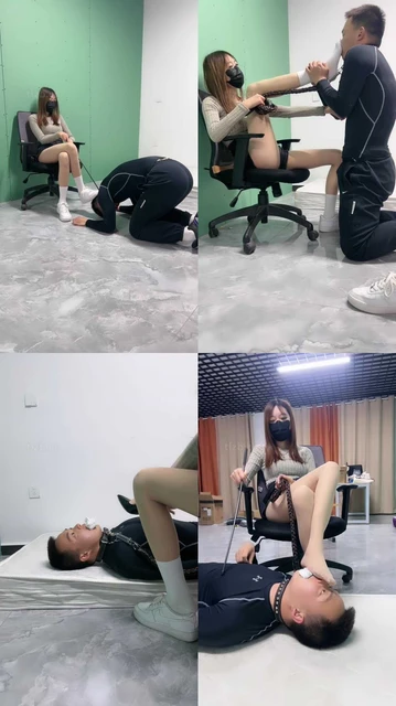 【酒鸽】舞蹈生小白鞋棉袜-囚禁狗笼/踩狗爪/鞭打/闻鞋耳光/塞嘴