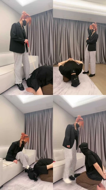 【栗子】藤条重度鞭打/皮鞋白袜踩虐/手铐反绑