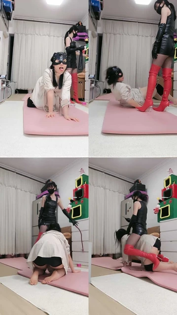 【暴力美学】母畜-红长靴提档/踩狗爪/腿绞窒息/鞭打/骑马/灌圣水