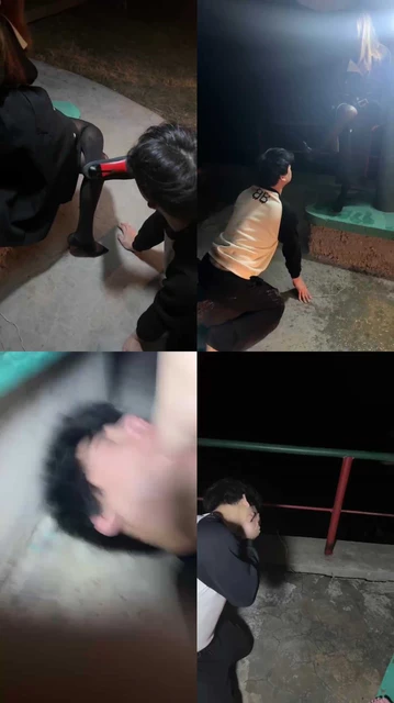 【逗逗】深夜户外虐跟踪狂-舔超脏鞋底/黑丝脚超强深喉