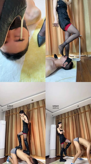 【领主老大】掐脖窒息/连环踢裆/全体重踩踏/黑丝脚深喉