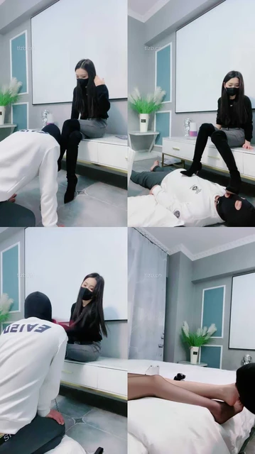 【川野尤娜】高跟长靴踩/狗链拴狗/耳光踩踏