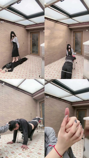 【桃幼幼】圈养教训脚奴-手铐捆绑/鞭打/骑马耳光/关户外囚禁