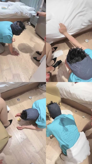 【桃桃樱】高跟碾压踩狗爪/脚下喂食/圣水淋浴