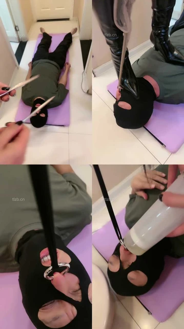 【傲雪】过膝靴全体重踩踏-啤酒圣水灌鼻子