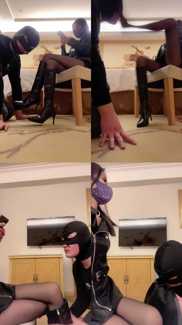 【冰爷】跪舔长靴黑丝/转胯/丝袜塞嘴踩踏