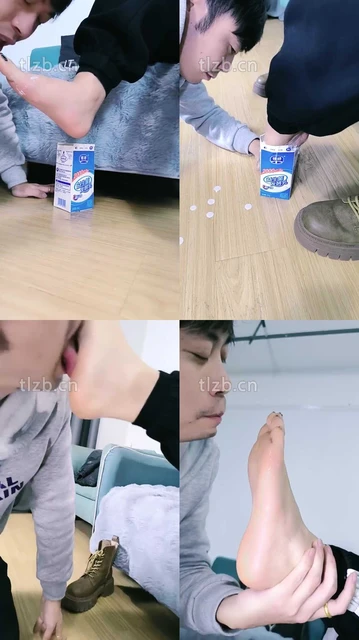 【冰爷】跪舔短靴原味白袜/脚喂酸奶