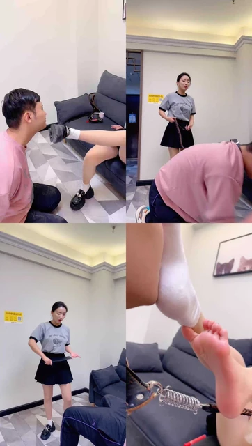 【潘妮女王】皮鞋白袜S-掐乳/画脸丑化/踢踹/胶带封嘴/闻白袜