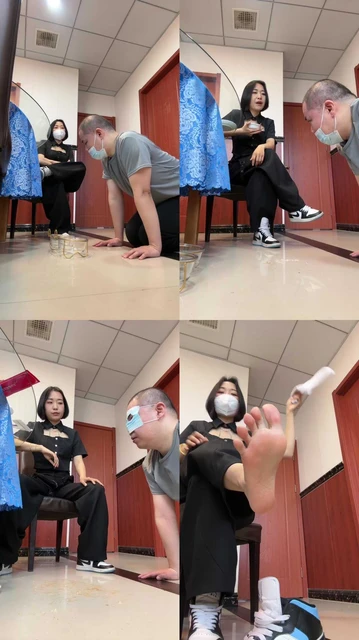 【朱砂痣S】桌底视角-脏鞋踩踏喂食家奴