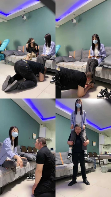 【文文】带素人闺蜜调-全体重跳踩/骑脖子转圈/手脚耳光