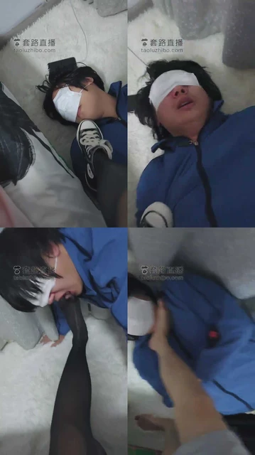 【小奶味】帆布鞋黑丝虐