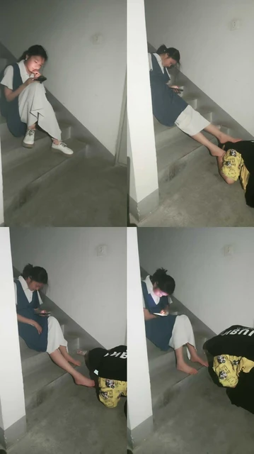 【雯雯可劲吃】职高女生楼梯间调狗【完整版】