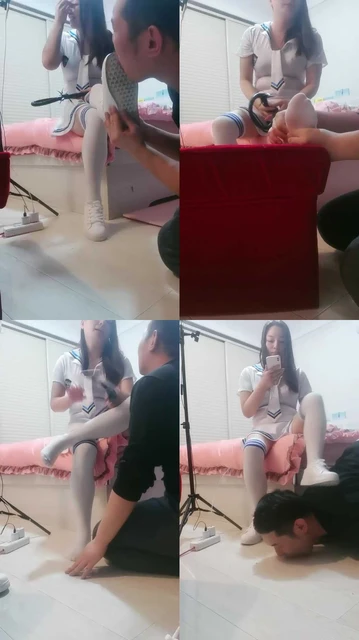 【明明】舔闻小白鞋过膝袜/踩踏喂食