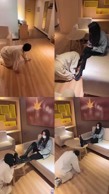 【槿一】卑微脚垫桌下舔鞋实录