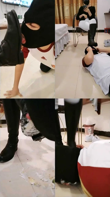 【广州小鱼姐姐】脏长靴踩食物喂食