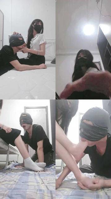 【软玉】素人学生主白袜脚辱老师-踩踏