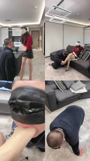 【妆主大大】狗链牵老狗/耳光抽/裸足深喉狂舔/骑马遛狗