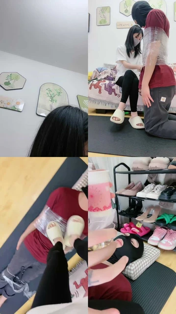 【安安sama】保鲜膜捆绑/踩踏/跪舔裸足