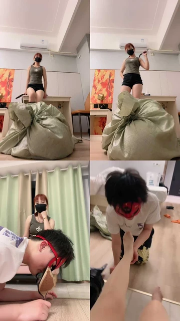 【米开朗】麻袋囚禁-长靴踩虐/重度鞭打/腿绞窒息