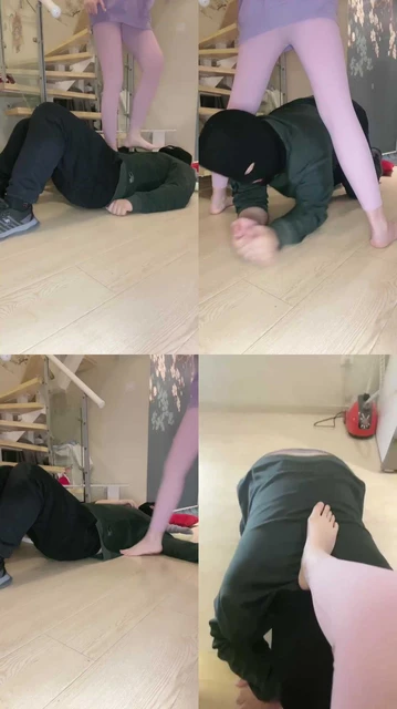 【文文】丝袜玉足全体重踩踏