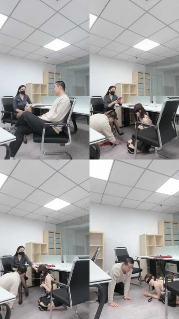 【妆主大大】情侣奴-五花大绑桌底虐/耳光/跪舔黑丝高跟【完整版】